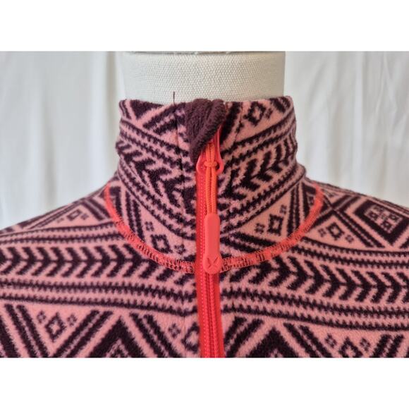 Kari Traa Womens Burgundy Pink Fair Isle Flette Fleece Jacket Small - Picture 5 of 8